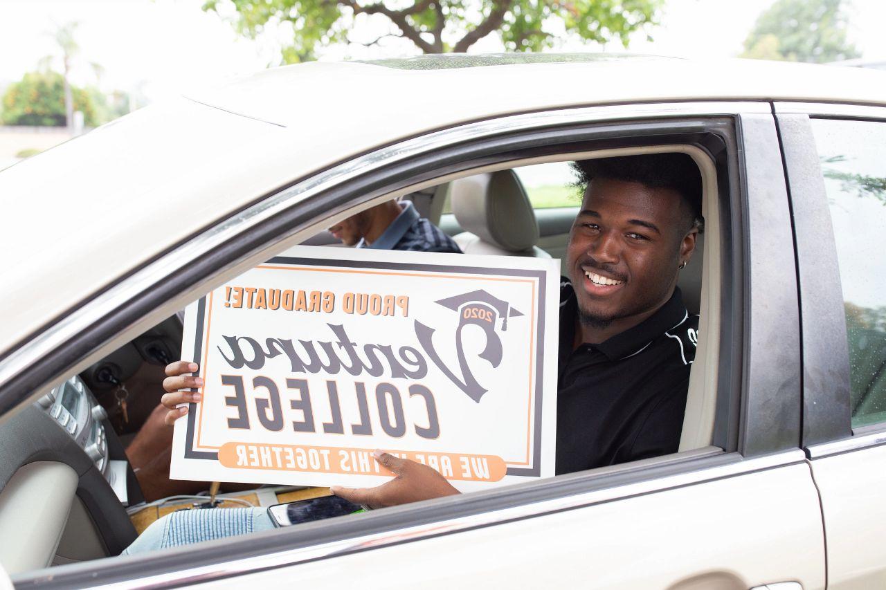 Ventura College graduate participates in drive through graduation